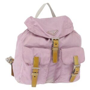 PRADA Backpack Nylon Pink Silver Auth 152952